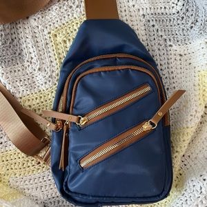 Dark blue small sling bag for women